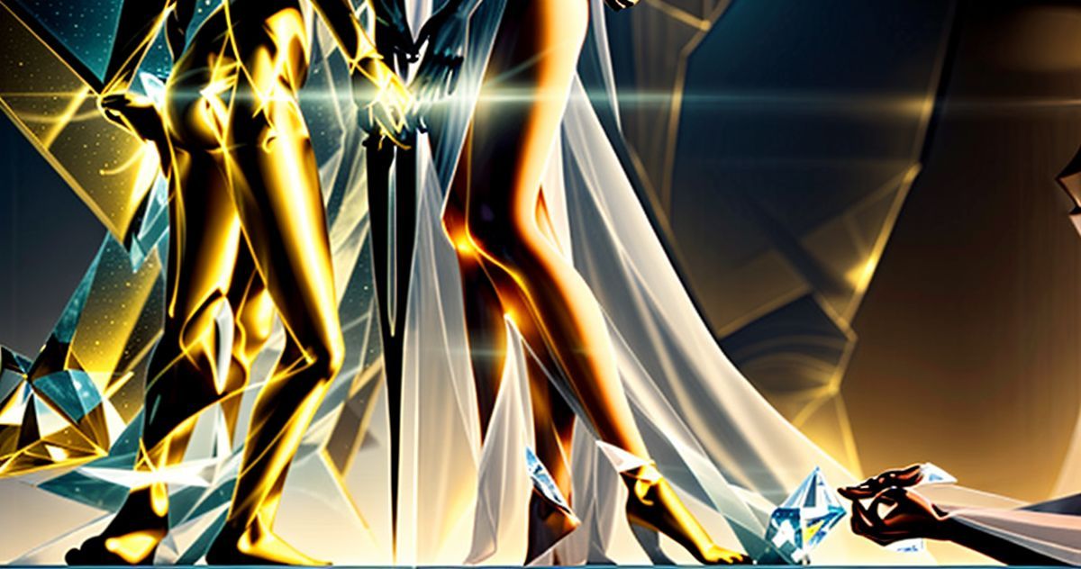 a close-up of legs and a sword